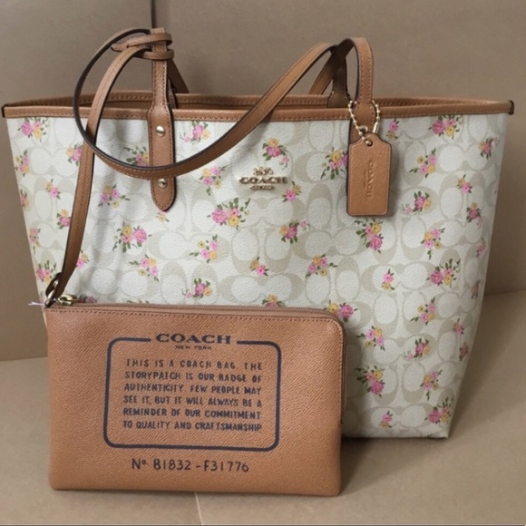 coach reversible tote floral
